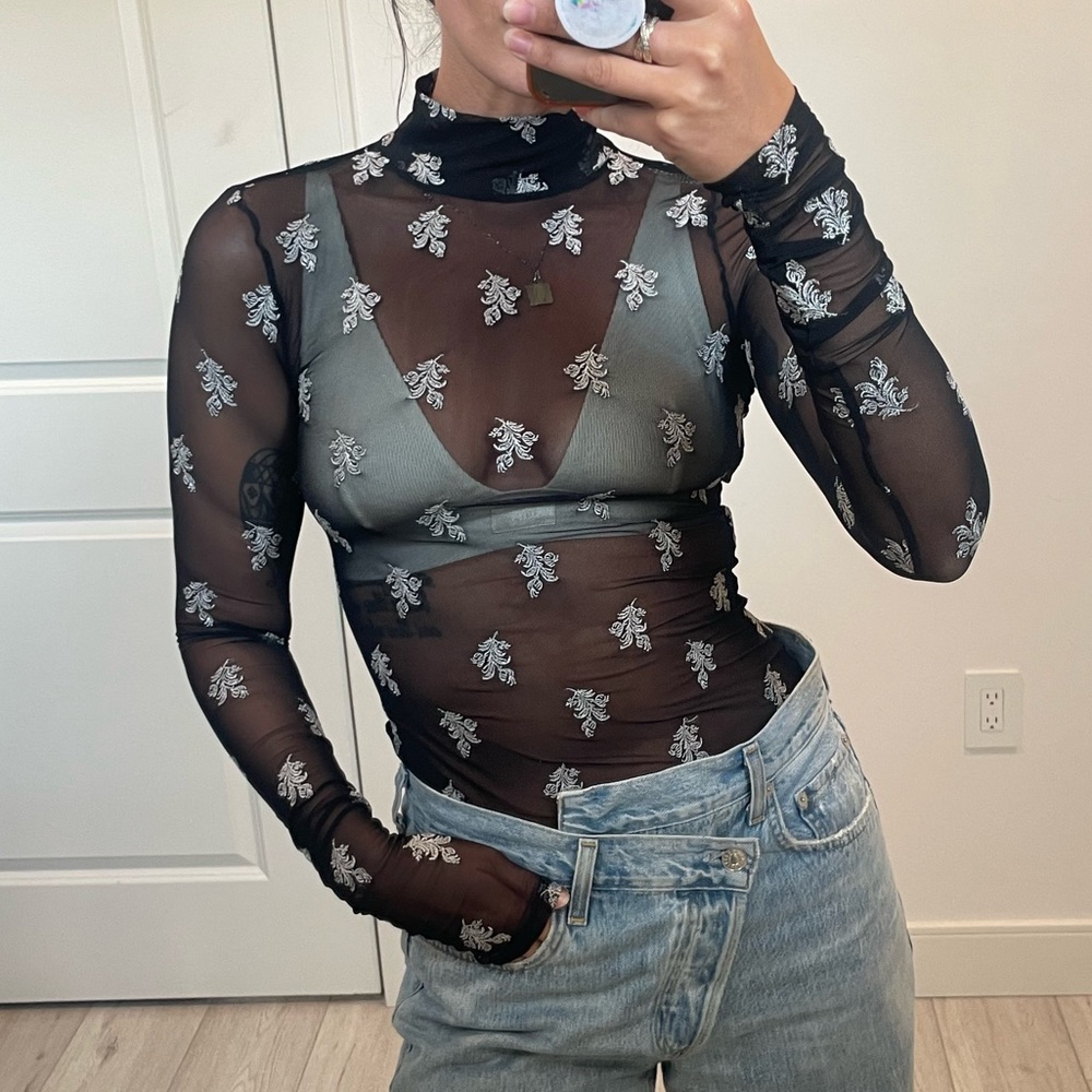 Cinq a Sept Sheer Long Sleeve